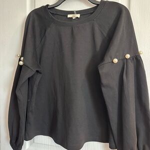 Entro Charcoal Sweatshirt with Pearl Embellishments